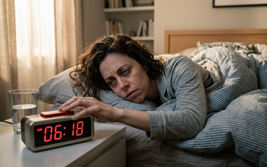 Vrouw die aan het snoozen is