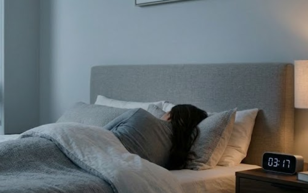 vrouw ligt met haar regen naar de camera toe