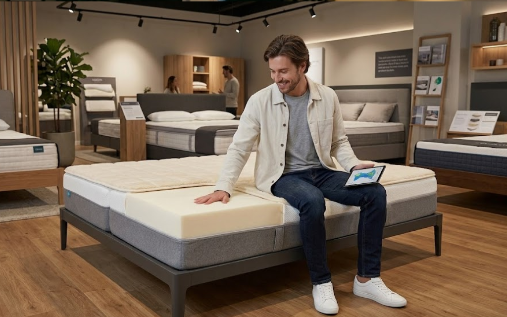 Man zoekt het juiste matras uit