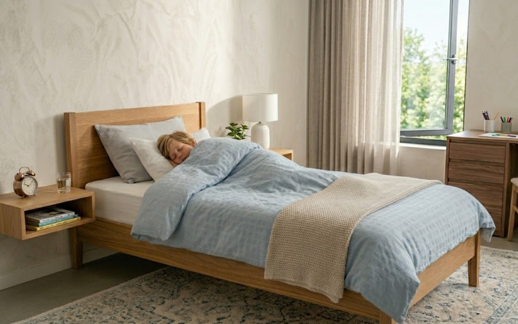 een kind dat in bed ligt te slapen