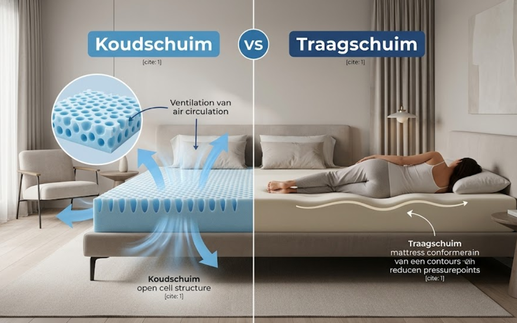 Vergelijking Koudschuim matras of traagschuim matras