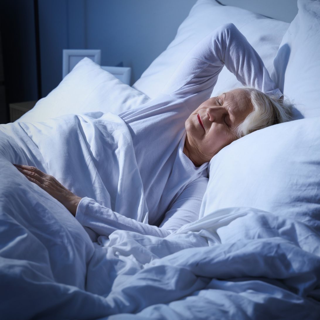 Vrouw met reuma ligt te slapen