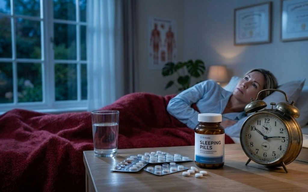 slaappillen naast de klok