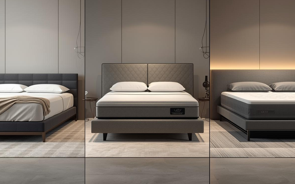 Verschillende bedden afgebeeld