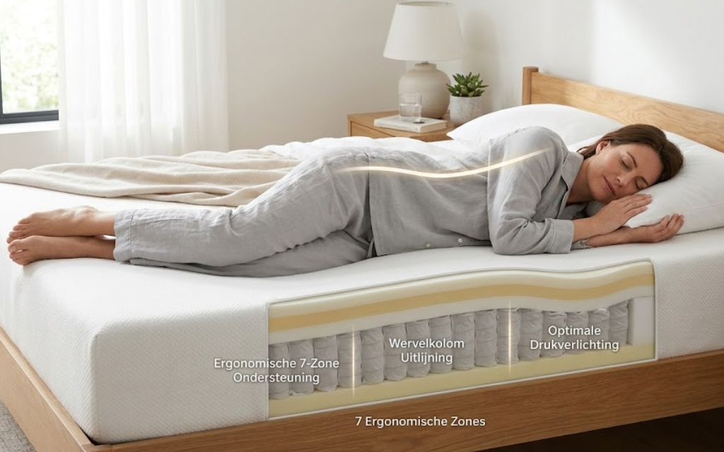 Vrouw die ligt te slapen en laat zien welke ledematen rust krijgen