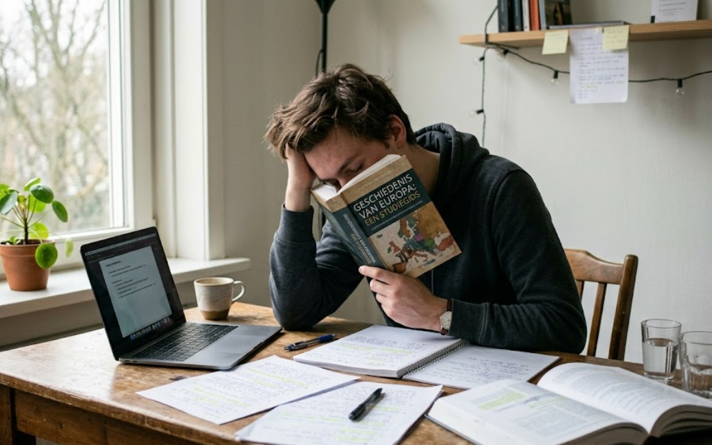 Eeb student dat aan het sturen is aan een bureau