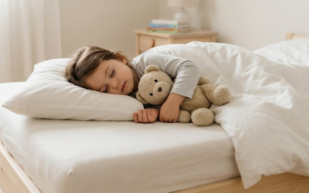 Kind ligt in bed te slapen