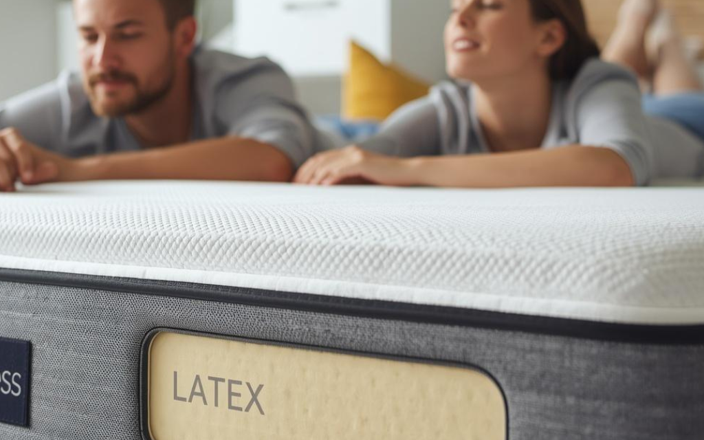 MAan en vrouw testen ene latex bed