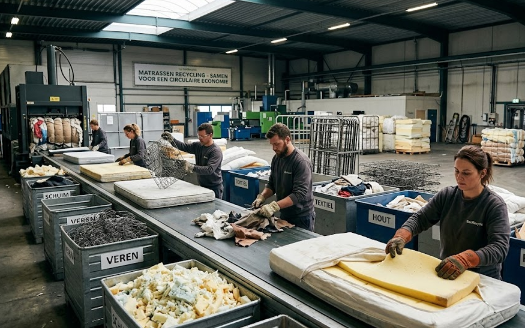 Fabriek matrassen recyclen