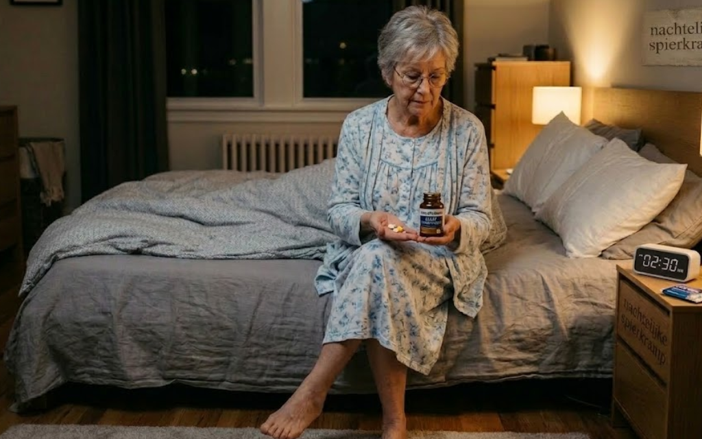 Vrouw die pillen in haar hand heeft