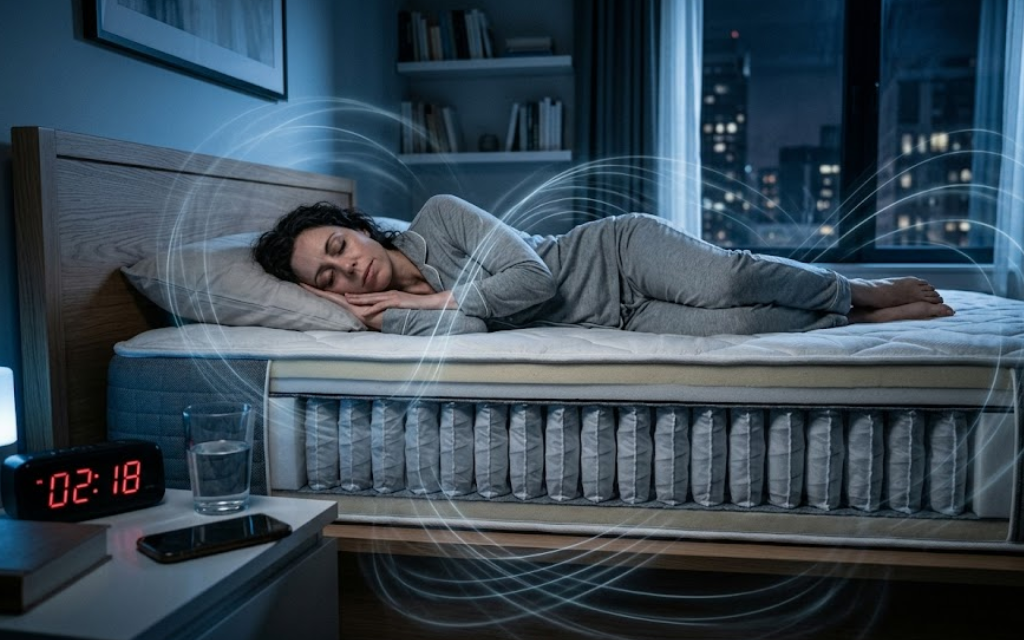 Vrouw slaap op haar zij om 02:18