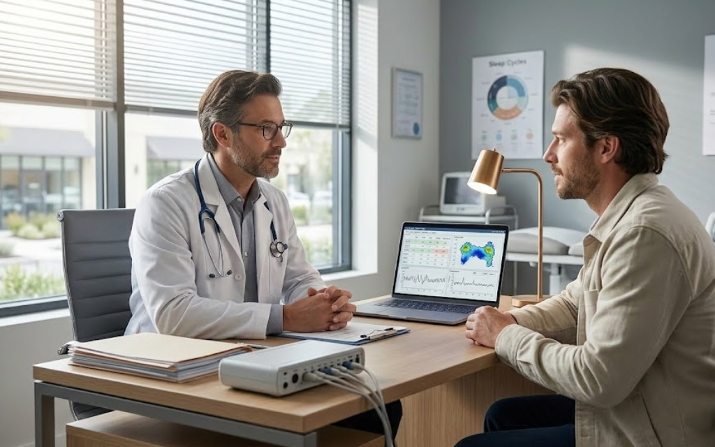 Dokter met client in gesprek