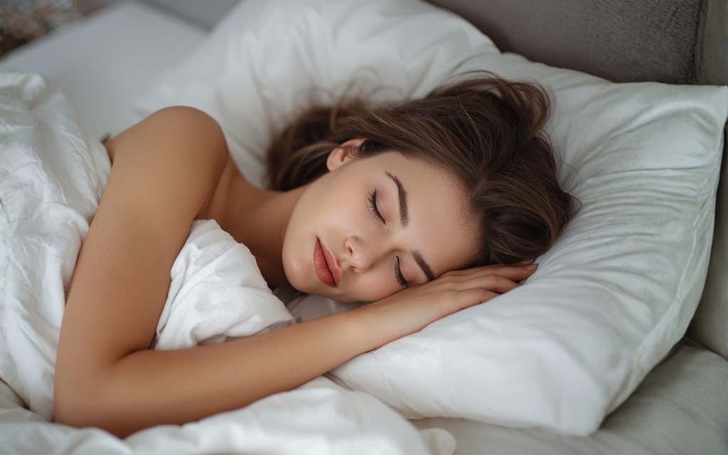 vrouw die slaapt op kussen