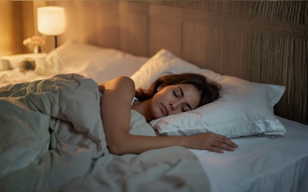Vrouw ligt te slapen