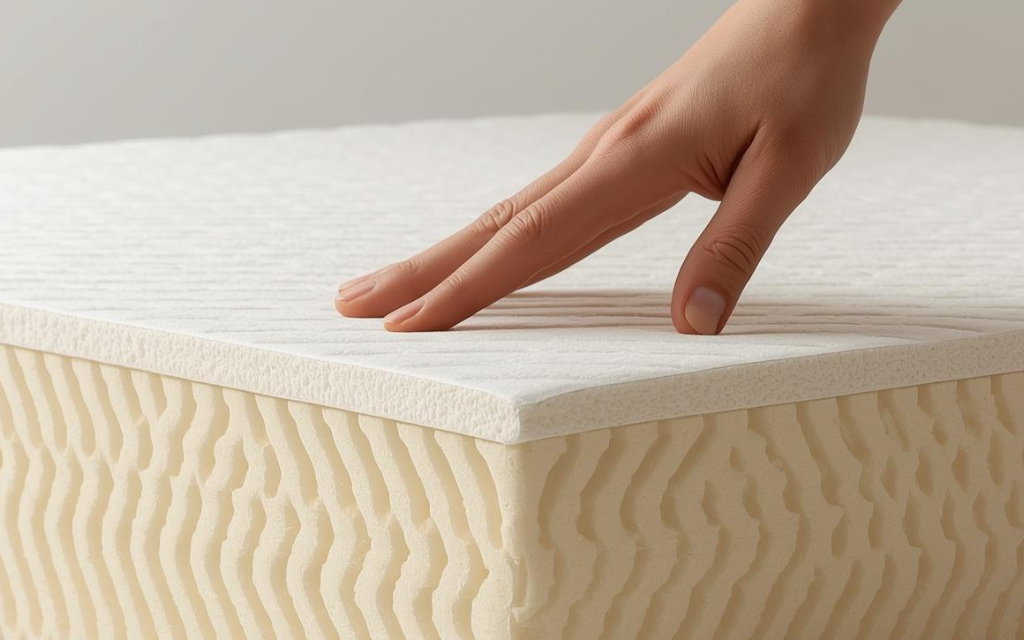 Hand gaat over een traagschuim matras