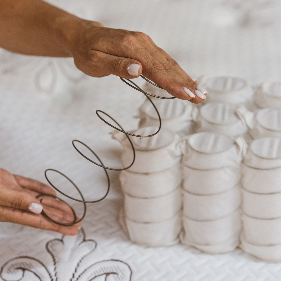 De pockets en veren van een pocketveringmatras