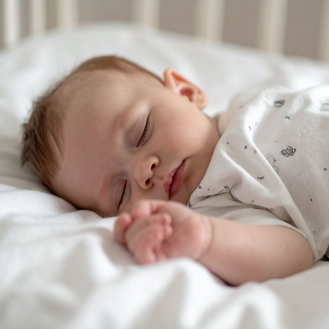 Baby slaapt op geschikt matras om wiegendood tegen te gaan