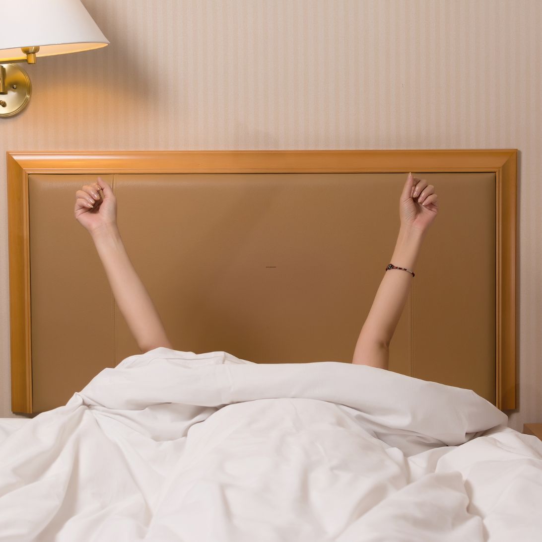 Persoon rekt zich uit na nacht slapen op matras van Dreamland